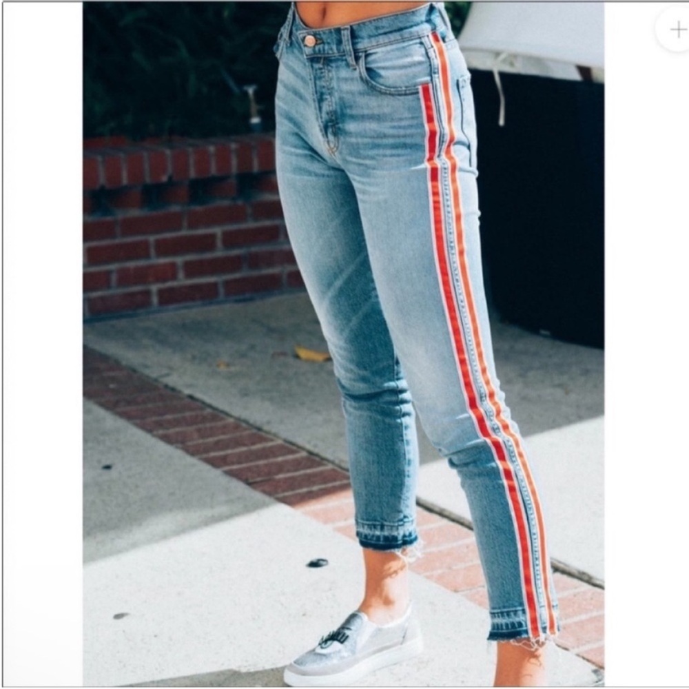 REVICE mid rise Jeans with Red Stripe